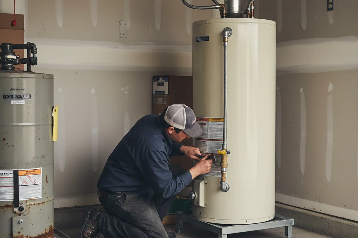 Water heater and shutoff valve replacement in Duncan