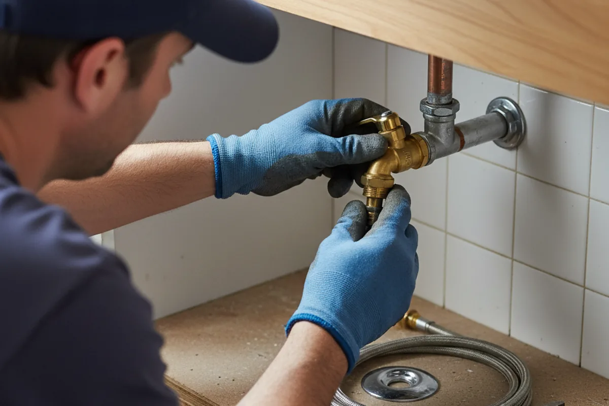 Shutoff valve and fitting work during Burst Pipe Repair in Duncan